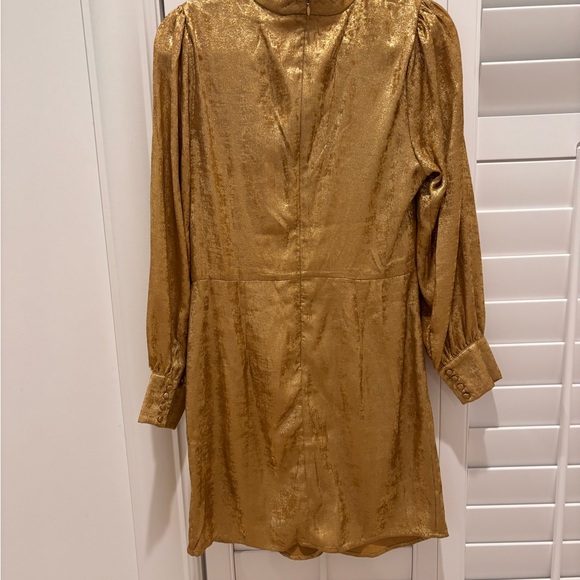 TCEC Shimmering Gold Long Sleeve Dress NWT Size Large - Picture 6 of 6